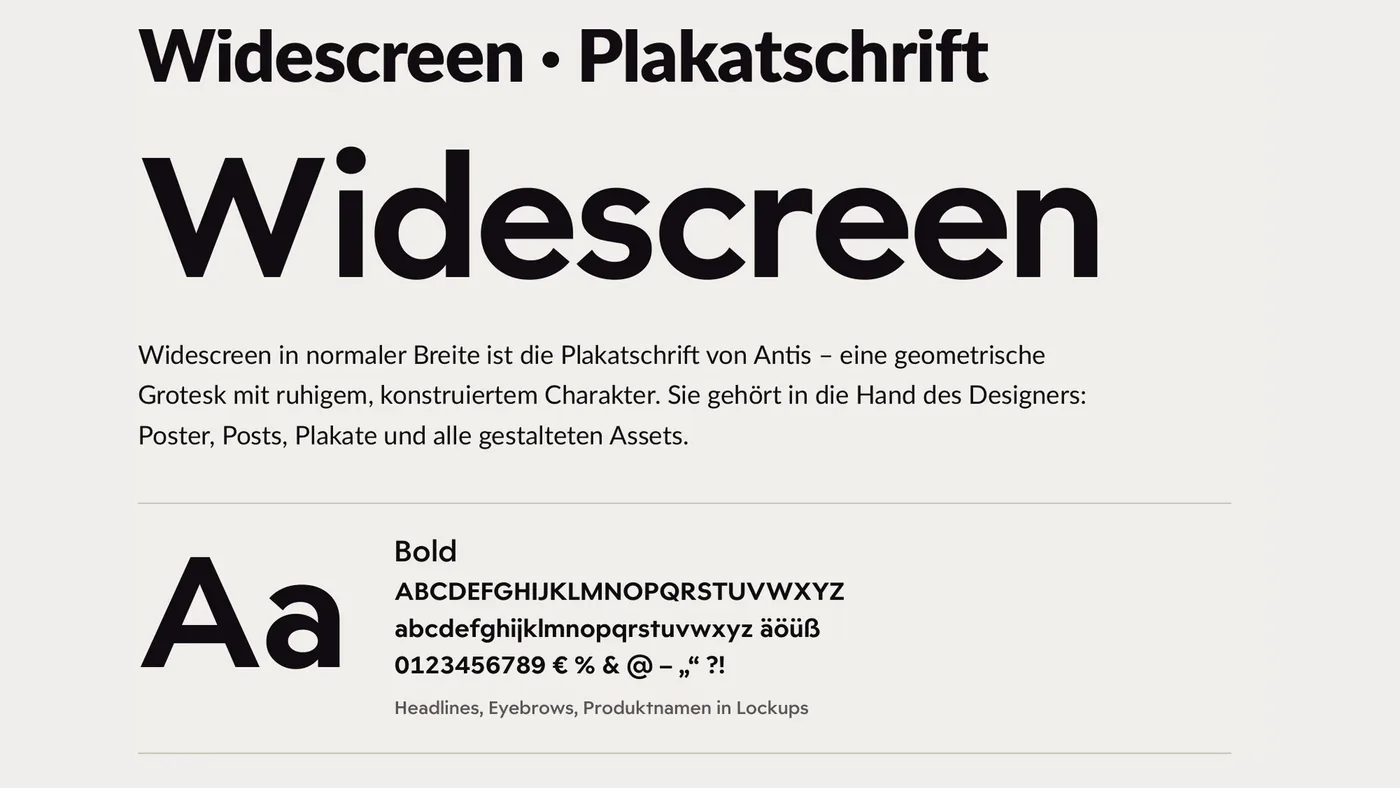 Plakatschrift Widescreen