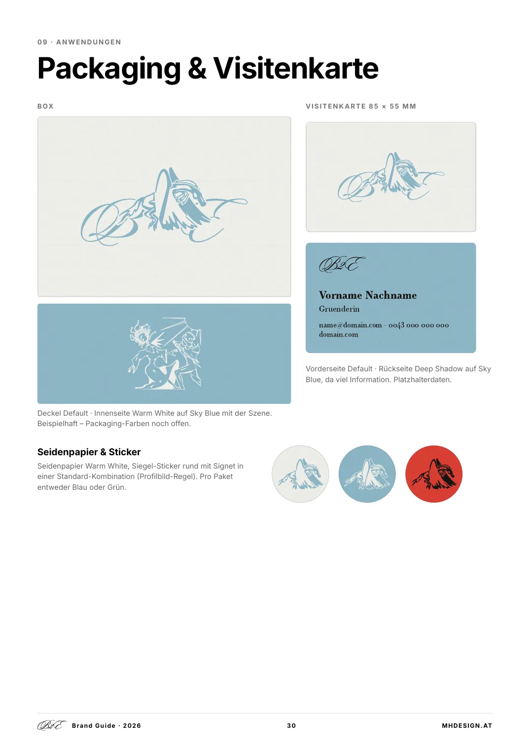 Packaging und Visitenkarte
