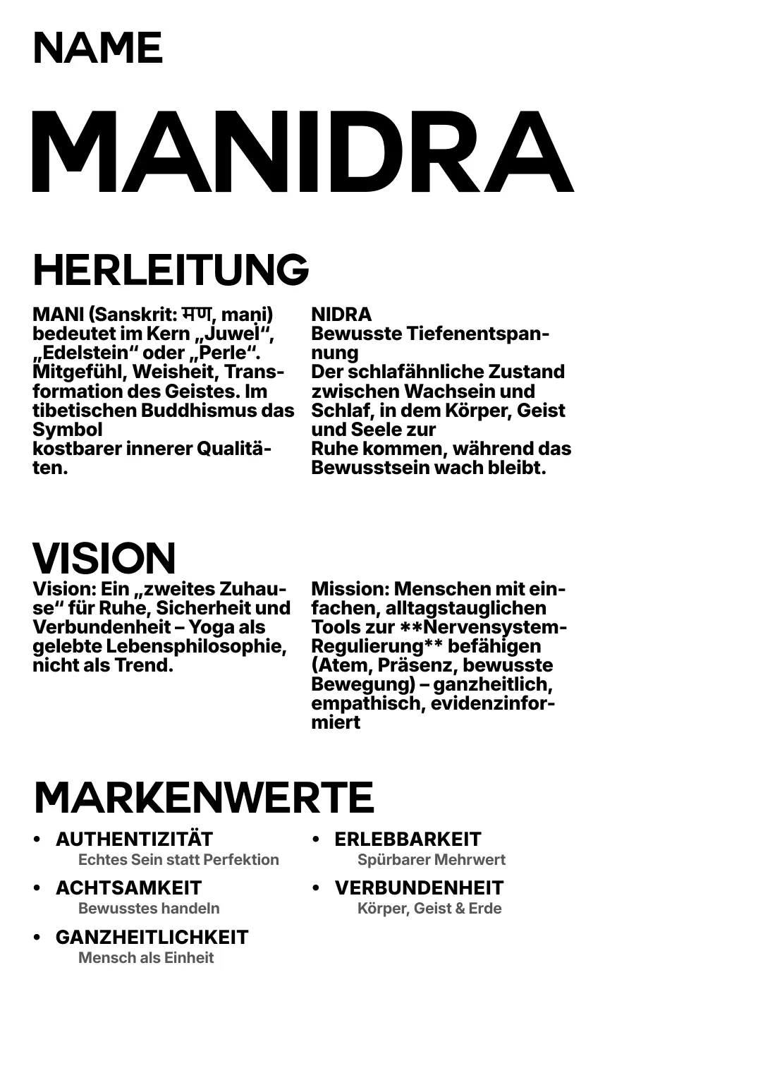 Name, Herleitung, Vision und Markenwerte