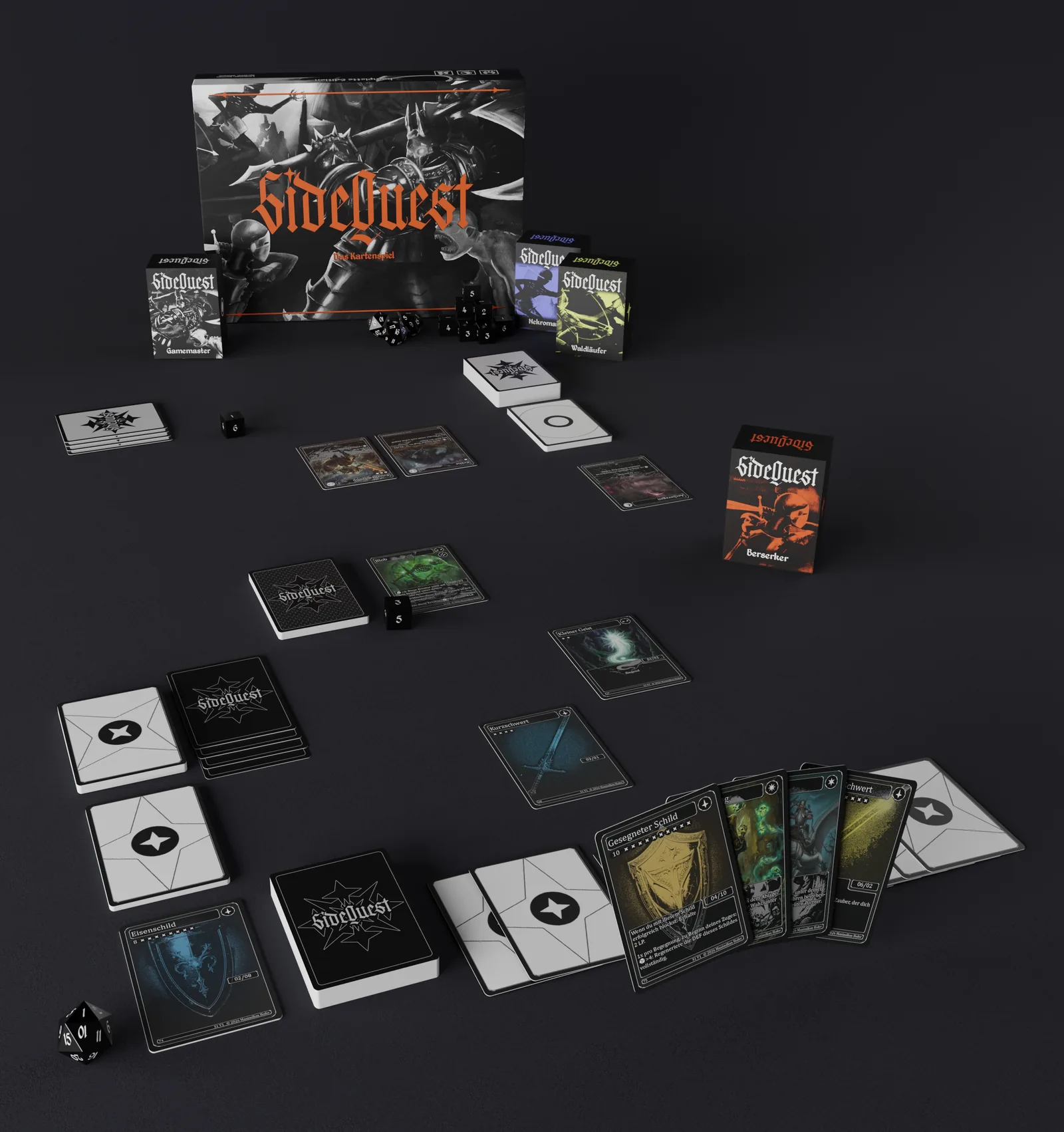 SideQuest Spieltisch mit Box, Deckboxen und Karten