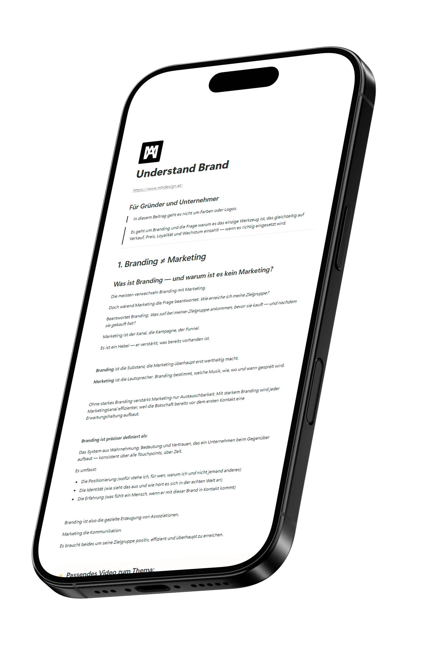 Guide „Understand Brand“ auf einem Smartphone